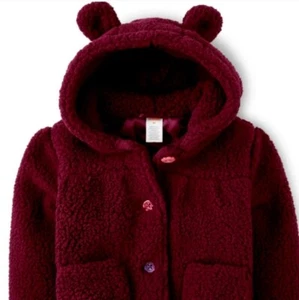 Gymboree Hooded Sherpa Teddy Bear Jacket Coat Girl's Size 5T - Picture 1 of 8