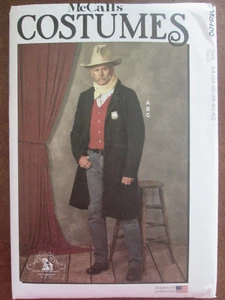 McCalls 8400 Mens Western Coat Vest Bandana Costume Pattern 34-42 Steampunk UC - Picture 1 of 2