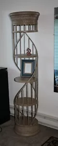 Wrought iron spiral twisted ETAGERE 5 tier display shelves Roman vintage marbled - Picture 1 of 6