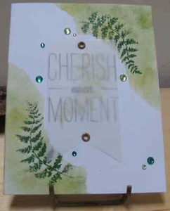 'Cherish Each Moment' tarjeta de helecho; casera - Imagen 1 de 2