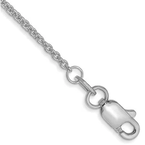 Catena per cavi in oro bianco massiccio 1,4 mm 14 carati 16" 18" 20" 22" 24" 26" o 30" - Foto 1 di 5