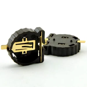 CR1220 Knopfzelle Batteriehalter Steckschlüsselgehäuse vergoldete Stifte - Picture 1 of 3