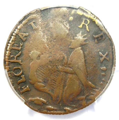 1670 New Jersey St Patrick Farthing Colonial Coin 1/4P - PCGS VF20 - $1500 Value Cover