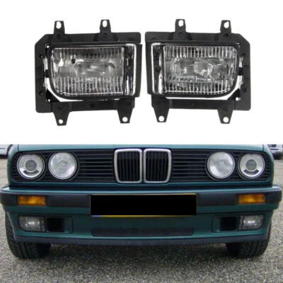 Par de faros antiniebla transparentes para parachoques delantero BMW E30 318i 318is 325i 1985-1993 Foto 1 de 4