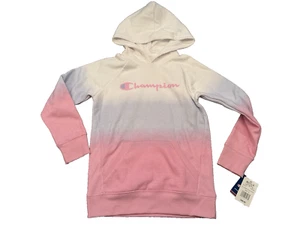 NEW w/TAGS WHITE / BLUE / PINK CHAMPION Girls Hoodie Sports/Training/Yoga Size M - Picture 1 of 10
