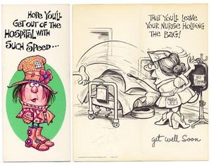 Vintage ILLUSTRATED Embossed GREETING CARD (1972) MAD Get Well 35GW-4546 - Imagen 1 de 1