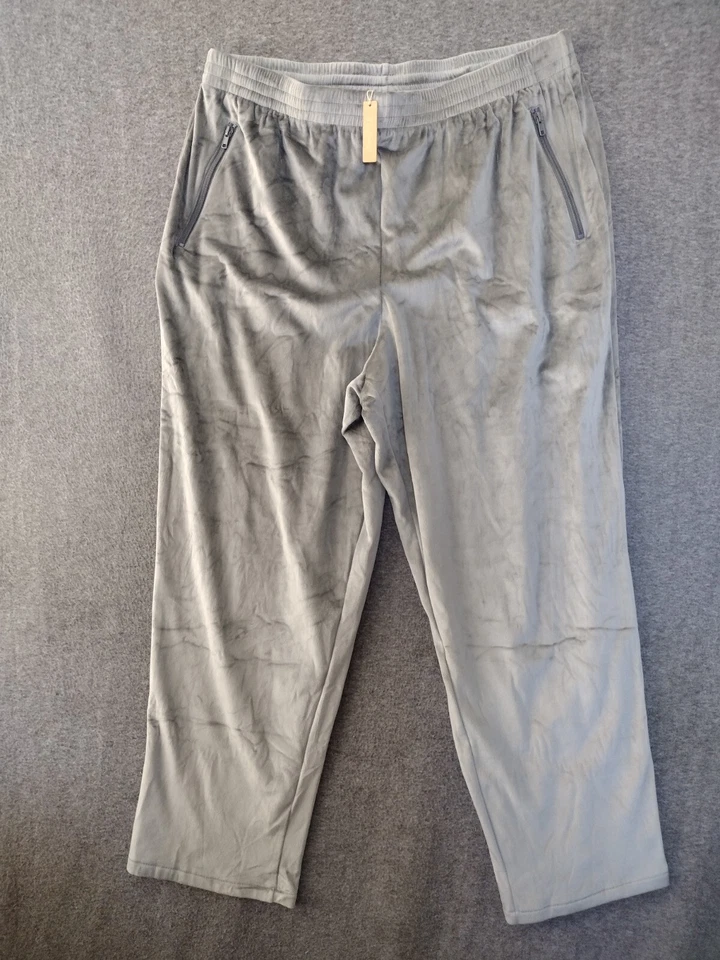 SKIMS Velour Track Pant Women’s 3X Gunmetal Lounge Athleisure AP-LPT-0781