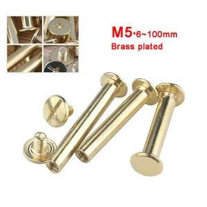 Book Binding Screws - Brass plated - Album Docking screw Rivet Ø5mm*6-100mm - Picture 1 of 6