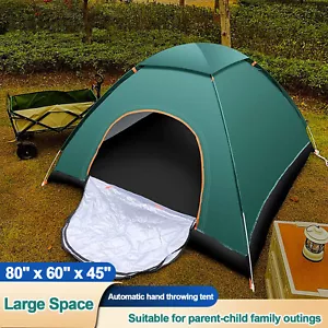 2-3 Person Automatic Camping Tent Hiking Instant Canopy Pop Up Tents Waterproof - Picture 1 of 12