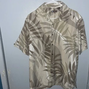 Camisa hawaiana Centro L beige floral manga corta abotonada para hombre con - Imagen 1 de 9