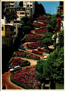 Seilbahn oberhalb der LOMBARD STREET San Francisco, ca 4x6 Postkarte - Bild 1 von 2