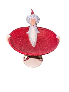 Department 56 Patience Brewster Krinkles Santa Candy Bowl EUC - Picture 1 of 8