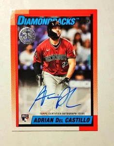 Adrian Del Castillo 2025 Topps RC AUTO 1990 Insert Base AUTOGRAPH D'backs O6 - Afbeelding 1 van 1
