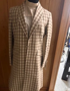 DAY COAT Saddleseat "Cambrai" Women’s Beige Check Size 12 NEW - Picture 1 of 4