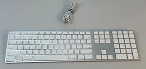 Teclado Apple A1243 Aluminio USB con Cable con Teclado Numérico Blanco - Imagen 1 de 11