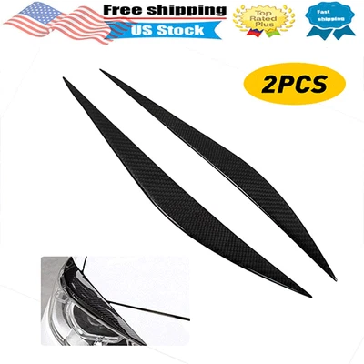 Carbon Fiber Headlight Eyelid Eyebrow Cover Fit For BMW 3 Series 2013-2019 Decor Foto 1 de 4