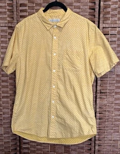 Outerknown Organic Cotton Yellow Gold Print Button Down Medium - Picture 1 of 6