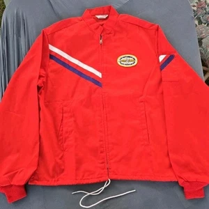 80er leichter Bomber Pilot Fliegermantel Gr. Medium Bekleidung rot mercerisierte Jacke - Bild 1 von 15