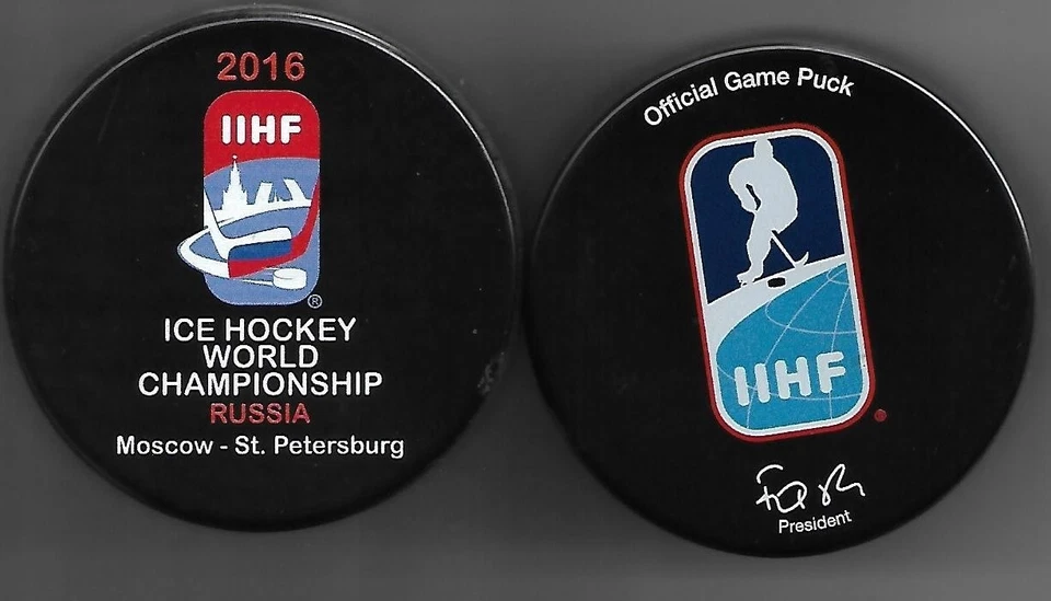 Eishockey Puck GAME PUCK WM 2016 MOSKAU & ST.PETERSBURG RUSSLAND      DEL NHL - Bild 1 von 1