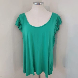 Old Navy grüne Bluse mit Rüschenärmeln Damen Gr. XXL - Bild 1 von 5