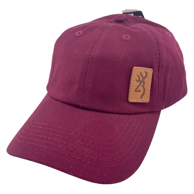Browning Company Lynsey Burgundy Leather Logo Patch Adjustable Dad Hat Cap - Image 1 of 4