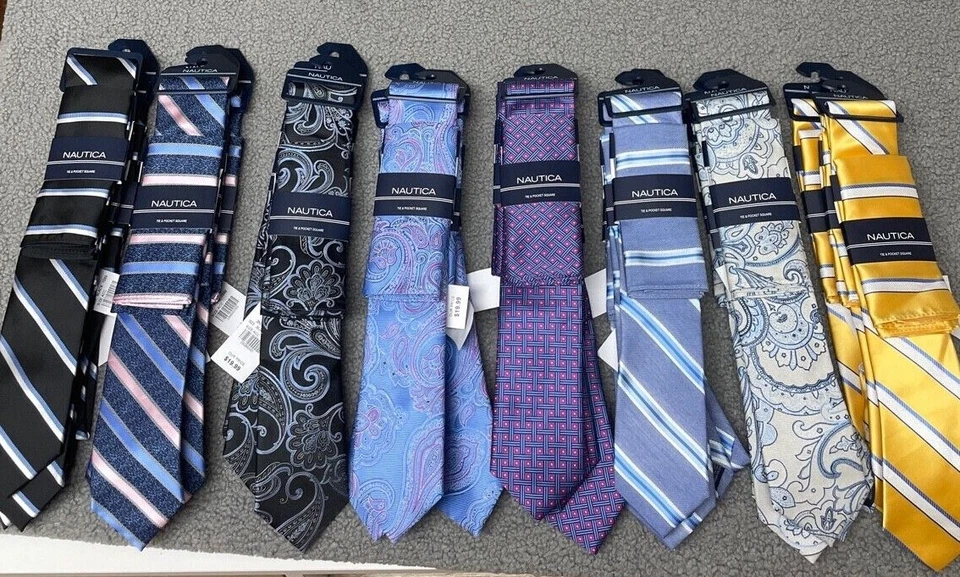 Corbata y Cuadrado de Bolsillo Nautica NUEVO CON ETIQUETAS TÚ ELIGES EL COLOR Foto 1 de 1
