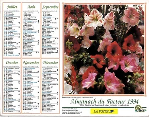 CALENDRIER POSTES. ALMANACH DU FACTEUR. ORIGINAL 1994. LA POSTE . OLLER . PTT - Foto 1 di 1