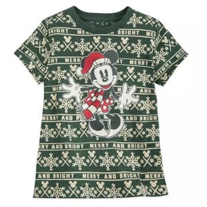 DISNEY STORE MINNIE MOUSE HOLIDAY CHEER TEE CHRISTMAS T-SHIRT GIRLS SIZES 2/3-14 - Picture 1 of 3
