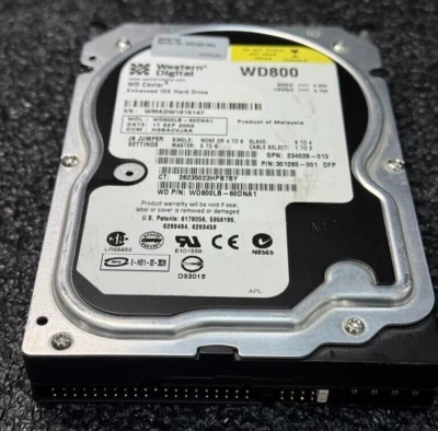 HP 301265-001 WD800LB-60DNA1 80GB 7.2K RPM 2MB Cache ATA-100 HDD 3.5" - Image 1 of 4