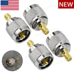 4Pcs PL259 UHF Male Plug to SMA Female Jack RF Coaxial Adapter Barrel Connectors - Zdjęcie 1 z 7