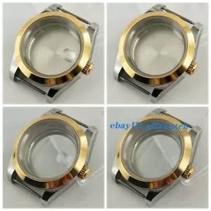 39mm plata pulido estuche cristal zafiro ajuste NH35 NH36 movimiento automático - Imagen 1 de 13