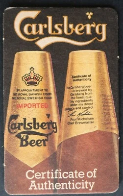 Sous-bock bière CARLSBERG Certificate of authenticity coaster 1 - Photo 1/2