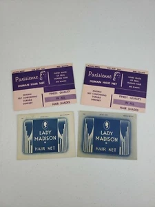 Vintage 2 Parisienne Echthaarnetz MIP Old Stock & 2 Lady Madison Haarnetz MIP - Bild 1 von 12