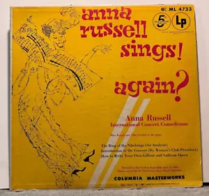 A52 Anna Russell Sings! Again? 1953 Columbia Records ML 4733 - Comedy Satire LP - Imagen 1 de 3