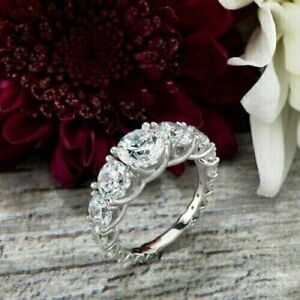 Engagement Ring 3.50Ct Round Cut Simulated Diamond White Gold Plated in Size 8.5
