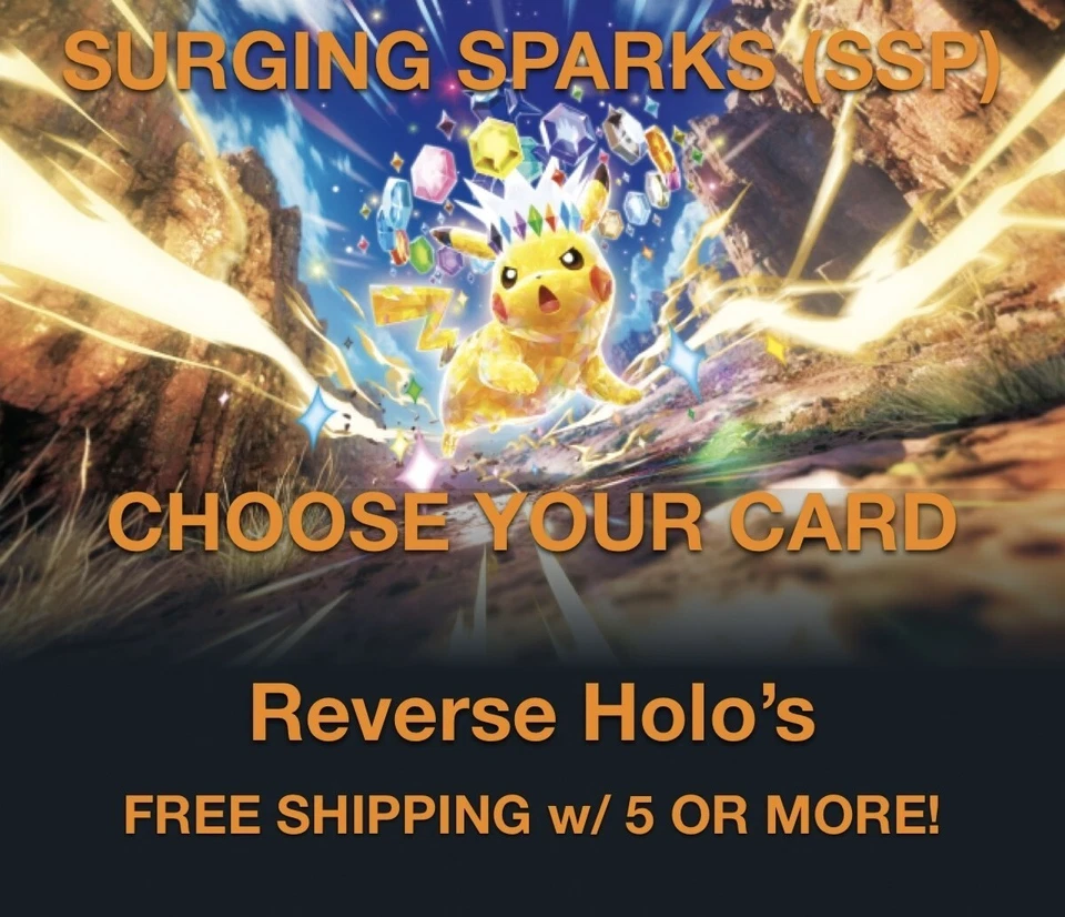 Pokémon TCG Surging Sparks REVERSE HOLO Singles - CHOOSE YOUR CARD! - Image 1 of 1