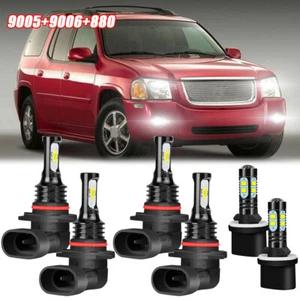 For GMC Envoy 2002-2009 LED Headlight High Low Beam + Fog Light Bulbs Combo Kit - Picture 1 of 12