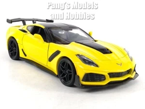 Chevrolet Corvette C7 ZR1 2019 modelo diecast escala 1/24 de Showcasts - amarillo - Imagen 1 de 10
