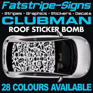 passend für MINI CLUBMAN GRAFIKSTREIFEN ABZIEHBILDER AUFKLEBER TURBO R55 F54 1.6 CLUBVAN - Bild 1 von 2