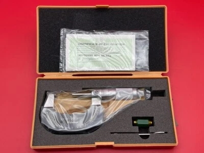 Mitutoyo 102-224 Micrómetro Exterior 1-2" Rango .001" Fricción con Estándar Foto 1 de 4