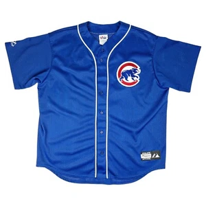 Majestic VINTAGE Jersey Mens XL Chicago Cubs Blue Adult Embroidered Baseball MLB - Picture 1 of 11