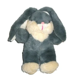 Vintage Dandee Bunny Rabbit Gray Cream Plush Stuffed Animal Toy - Picture 1 of 3
