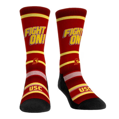 Rock Em Socks USC Trojans Team Slogan Crew Socks Cover