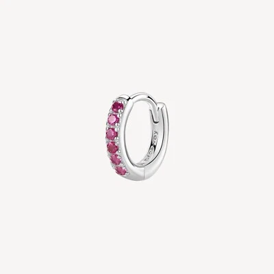 BROSWAY FANCY ORECCHINO A CERCHIO SINGOLO ARGENTO E ZIRCONI FPR84 PASSION RUBY - Immagine 1 di 4