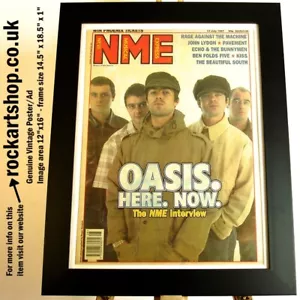 Oasis NME MAGAZINE 1997 Cover Poster FRAMED Noel Liam Gallagher Definitely Maybe - Picture 1 of 1