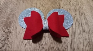 Minnie Mouse Girl's Classic Glitter Hair Bow 6  Inch Metal Clip - Picture 1 of 2