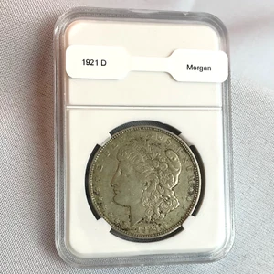 1921 D Morgan Silver Dollar Slabbed $1 Coin - Picture 1 of 4