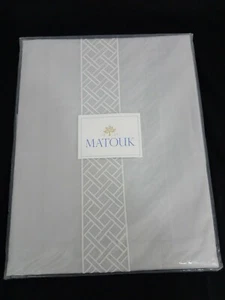 Matouk Rovella Euro Sham Silver Grey Gray White Embroidery Cotton Percale New - Picture 1 of 4