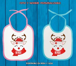 BABERO RENO NOMBRE PERSONALIZABLE DISPONIBLE AZUL O ROSA - Bild 1 von 1