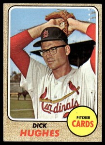 1968 TOPPS DICK HUGHES 253 VG ALL STAR RC BASEBALL ST. LOUIS CARDINALS